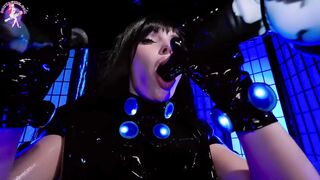 Брюнетка в латексе и масле: восхитительное представление на камеру !!